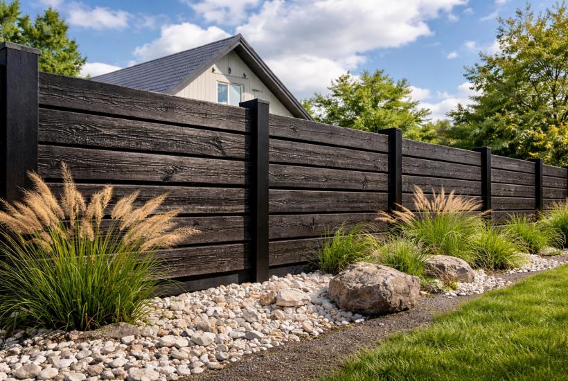 Деревянный современный забор