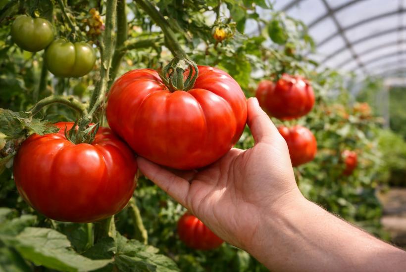 Биф-томаты в теплице