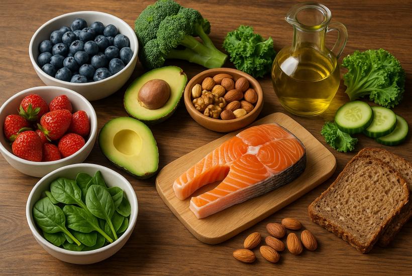 Полезные продукты на столе Полезные продукты на столе