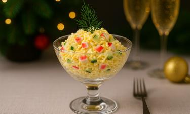 Салат "Феерия" рекомендуется настаивать перед подачей
