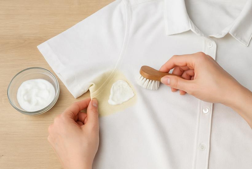 Удаление желтых пятен с белой рубашки