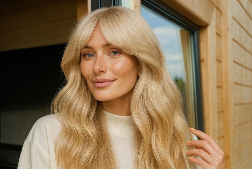 Блондинка с длинными волнистыми волосами
