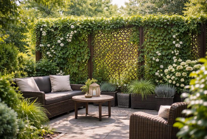 Уютный садовый уголок с зеленью