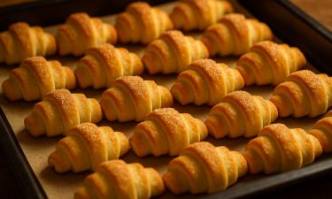 Творожные рогалики готовятся без дрожжей и миксера