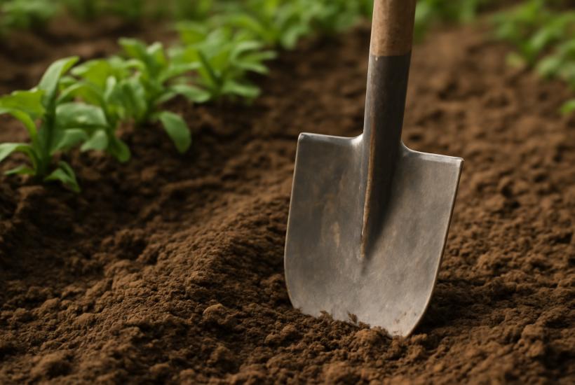 Лопата в почве