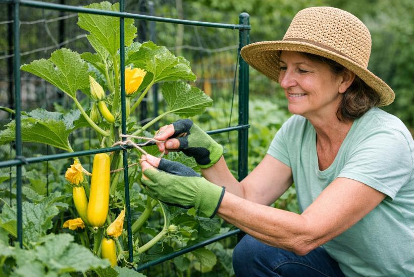Обрезка кабачков улучшает циркуляцию воздуха в посадках