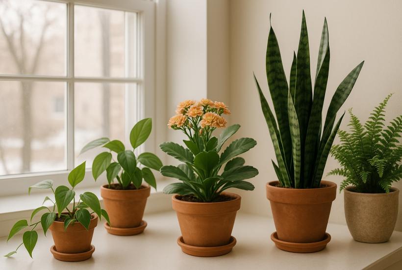 Комнатные растения на подоконнике