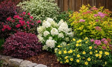 Спирея "Голдмаунд" меняет цвет листвы трижды за сезон