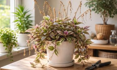 У традесканции засыхают верхушки при отсутствии регулярной обрезки