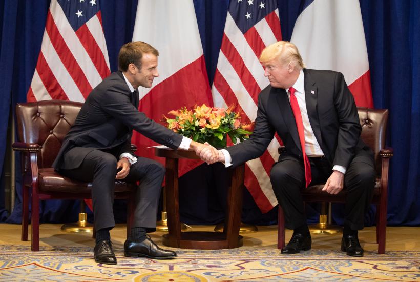 Президент США Дональд Трамп и Президент Франции Эмманюэль Макрон