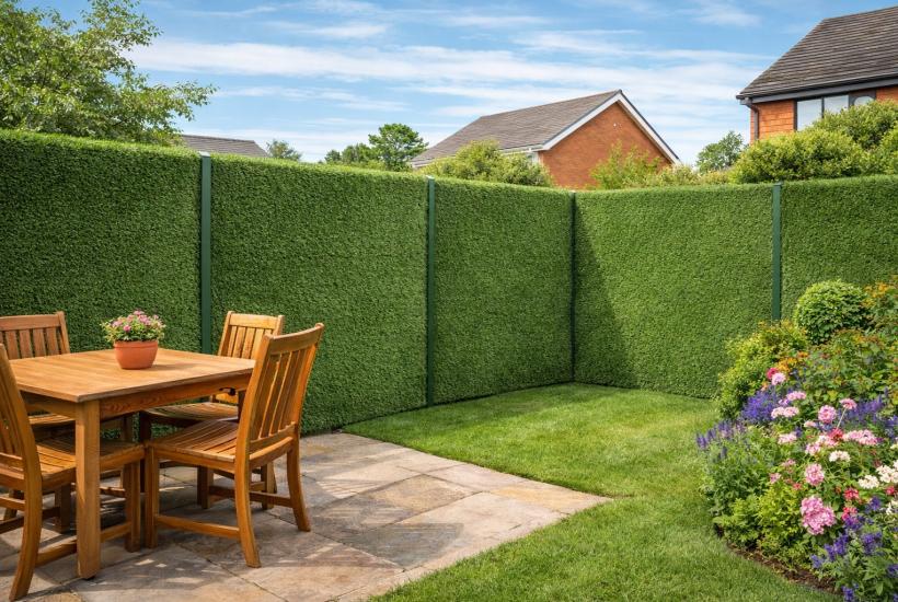 Забор из искусственной травы служит до 10 лет без ухода
