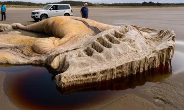 Голова пять метров, тело двадцать один: берег Британии принял мёртвого титана океанов