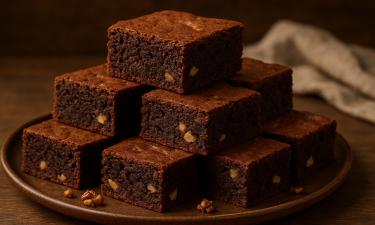 Мандариновые брауни пекут с шоколадной основой и цитрусовым кремом