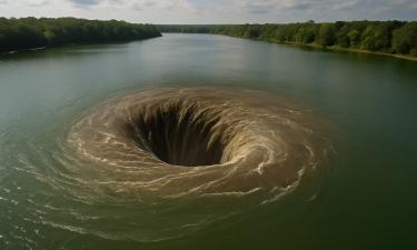 В 1980 году в Луизиане озеро Пенье провалилось в соляную шахту, образовав воронку