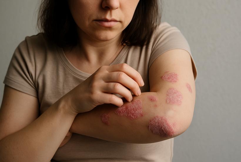 Женщина с псориазом