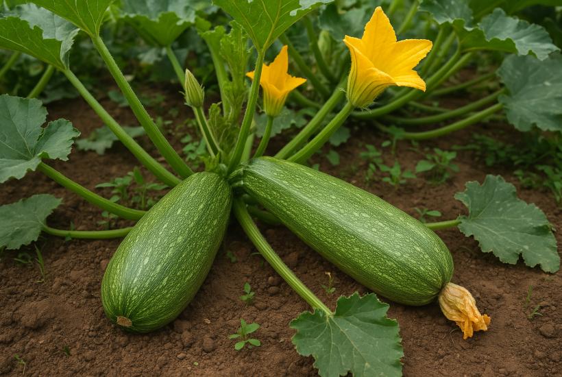Кабачки на грядке