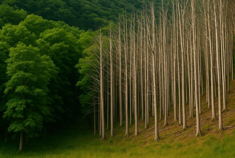 Контраст живого и мёртвого леса