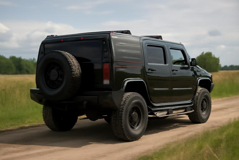 Hummer H2 с запасным колесом на задней стенке