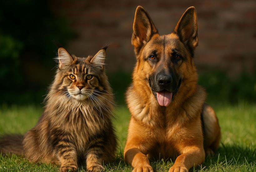 Мейн-кун и собака