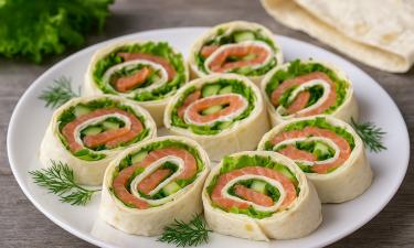 Рецепт рулета из лаваша со шпротами, сыром и огурцом