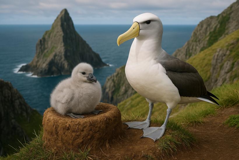 Чатемский альбатрос на гнезде
