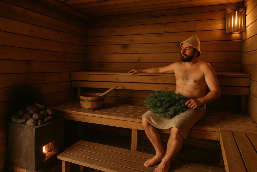 Отдых в деревенской бане