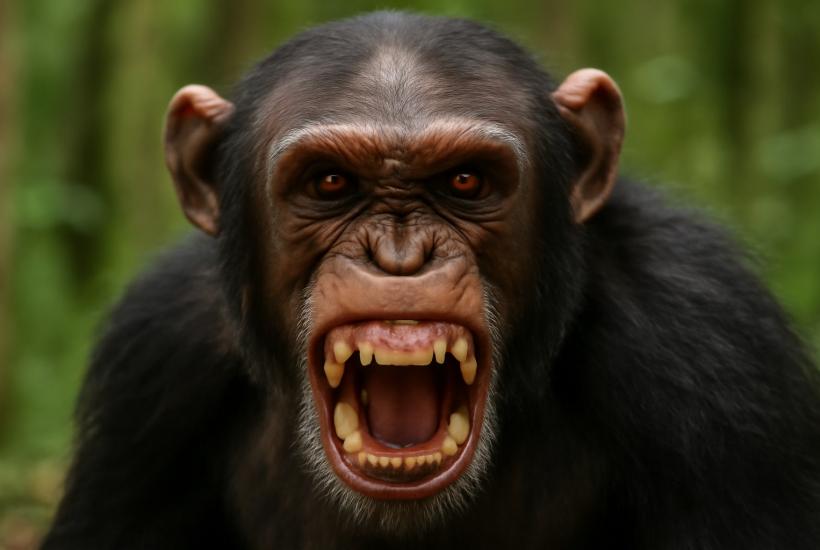 Шимпанзе в лесу