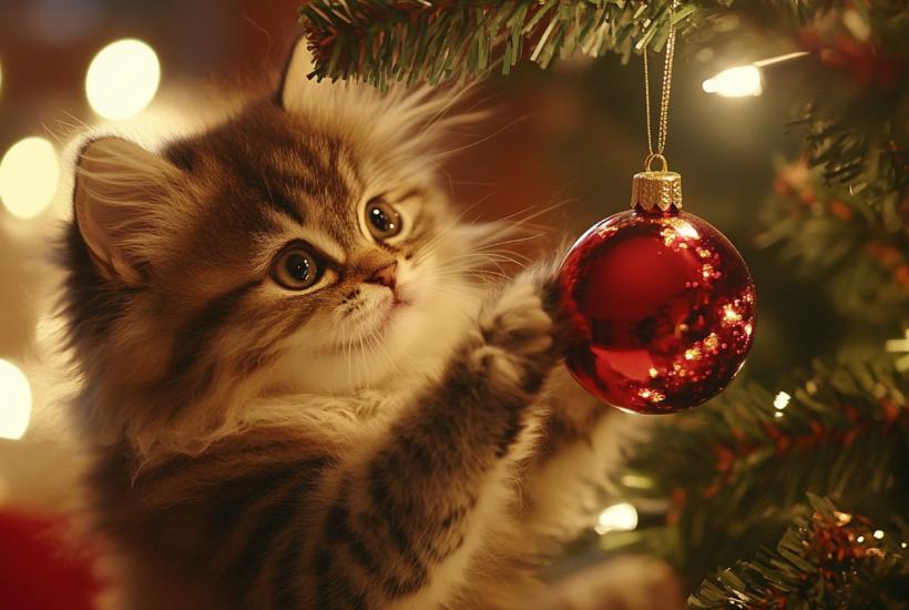 Котёнок и ёлка