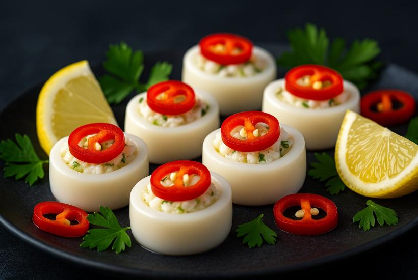 Фаршированные кольца кальмара