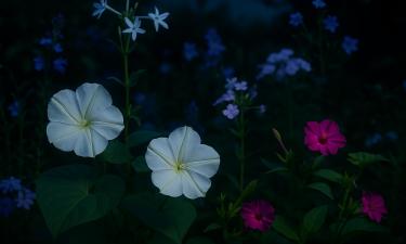 Мирабилис халапа раскрывает цветы только в сумерках — MATEORED tameteo.com.