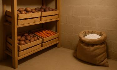 Мешок с негашеной известью устраняет конденсат в погребе