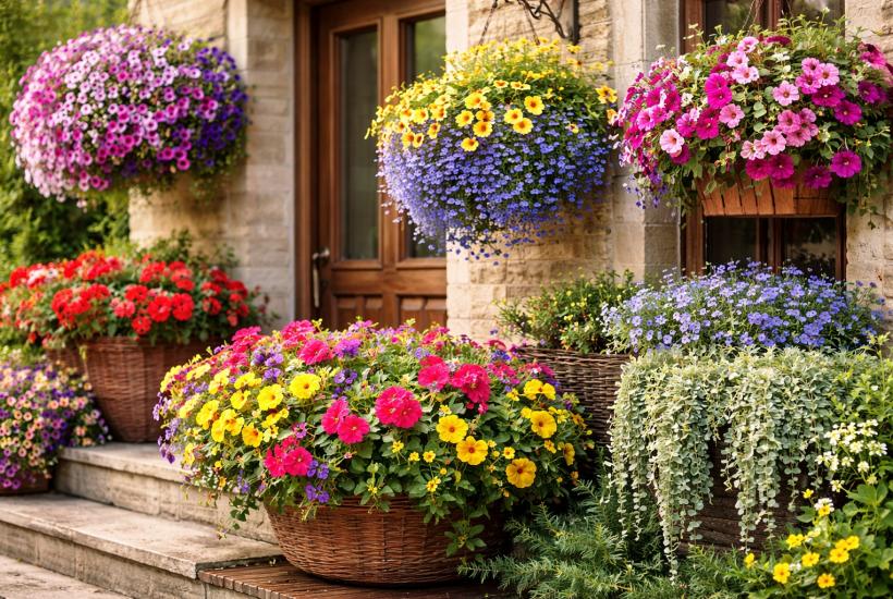 Цветы в кашпо
