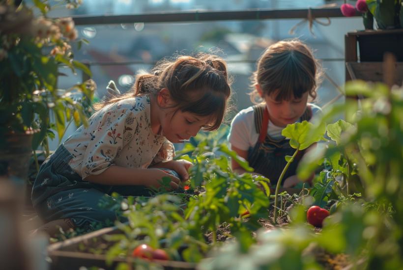 Дети в огороде