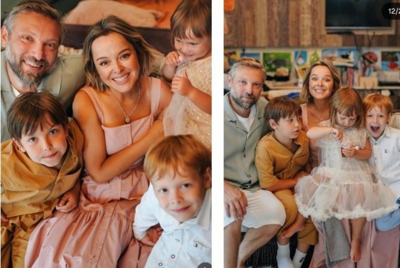 Актриса Наталия Медведева с семьёй