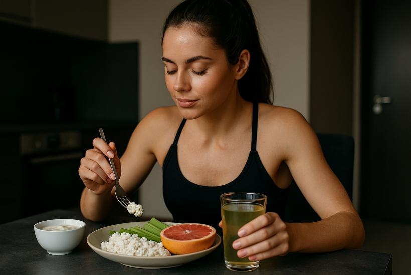 Спортсменка ужинает