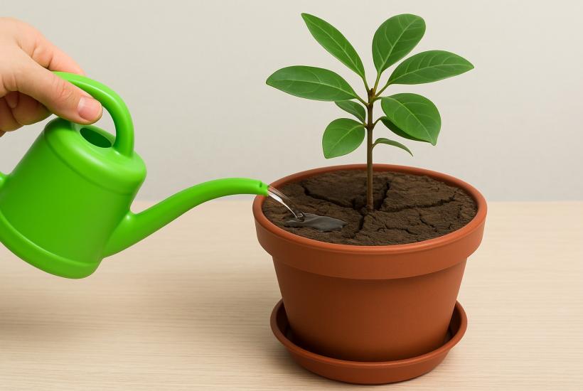 Полив сухой земли