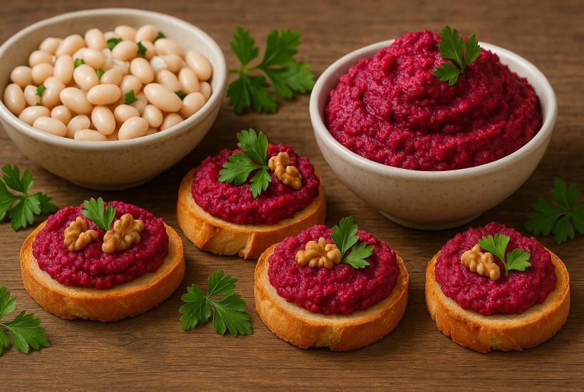 Закуска из фасоли и свеклы
