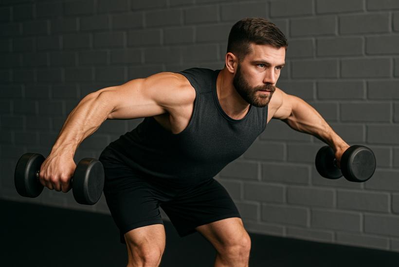 Разведение гантелей в наклоне