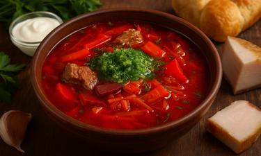 Пассерование свёклы помогает сохранить цвет борща