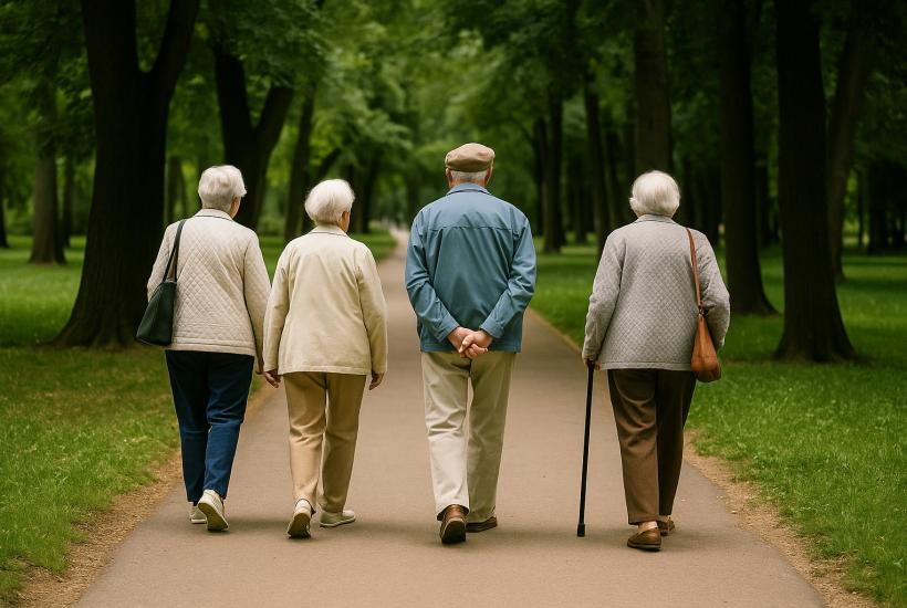 Пенсионеры в парке