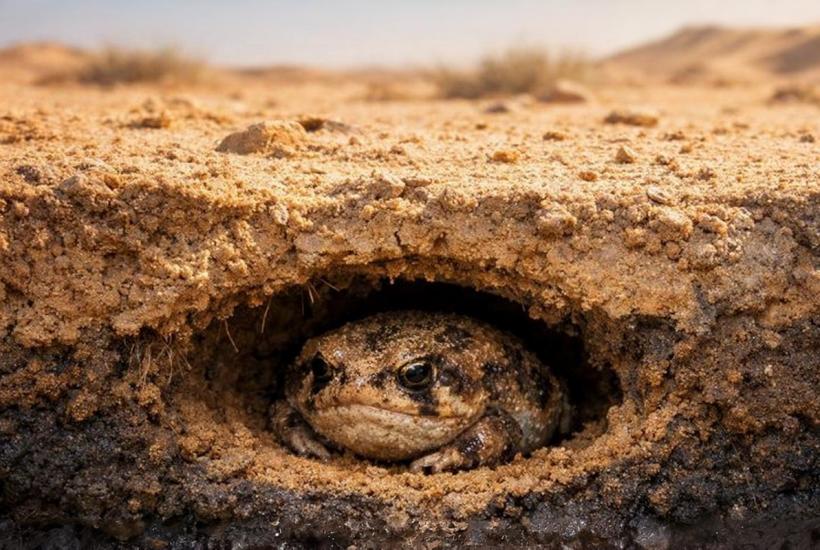 Лягушка в песке