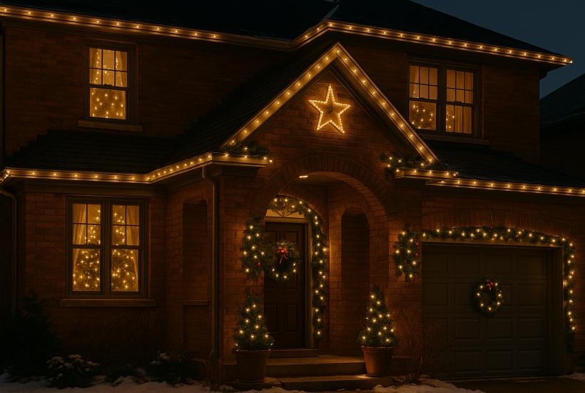 Дом в рождественском декоре