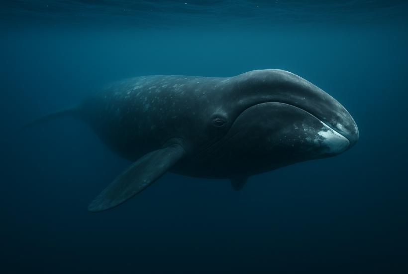 Гренландский кит под водой