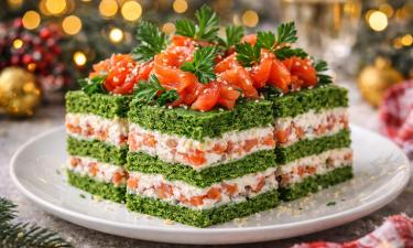Закусочный торт из шпината готовится за 15 минут