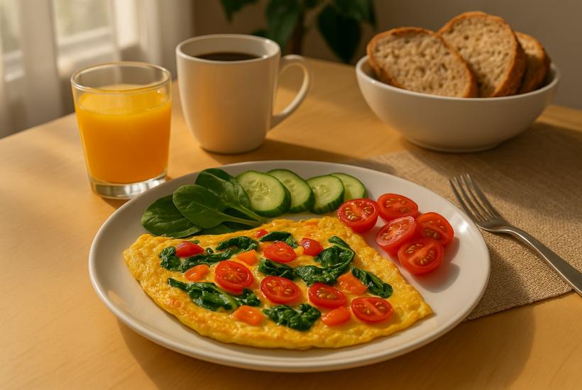 Здоровый завтрак с яйцами