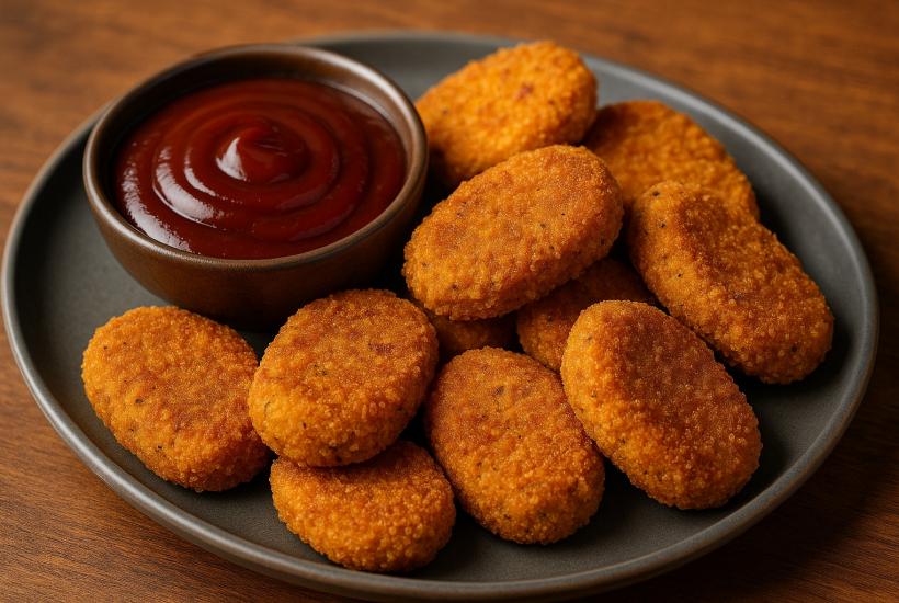 Вегетарианские наггетсы с соусом барбекю