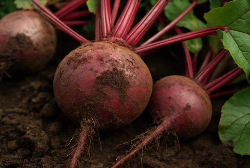 Свекла, только что выкопанная из земли