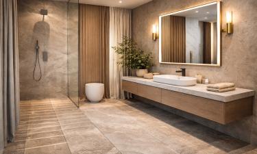 Тёплый пол заменяет полотенцесушители в современной ванной — ouest-france