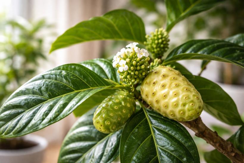 Молодые плоды нони на ветке