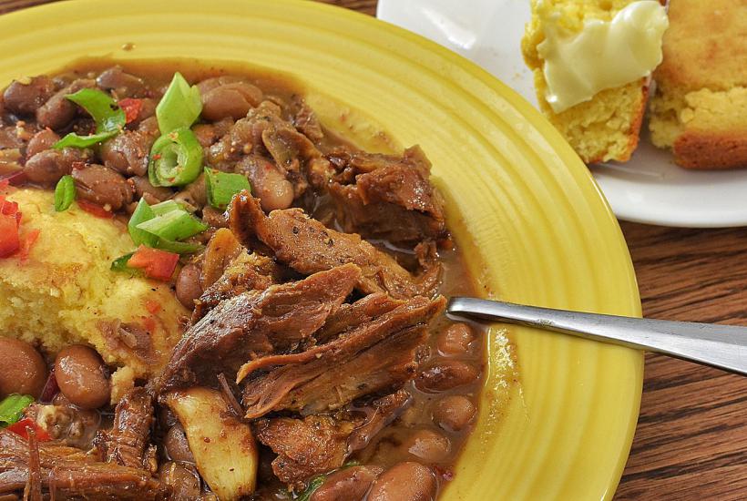 Картошка с мясом и фасолью
